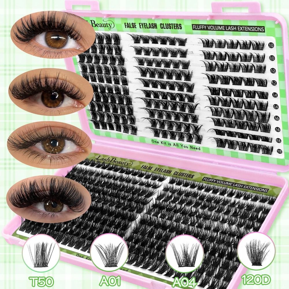Eyelash Extension Wispy Look - رموش صناعية بمظهر طبيعي، تصميم مجمع