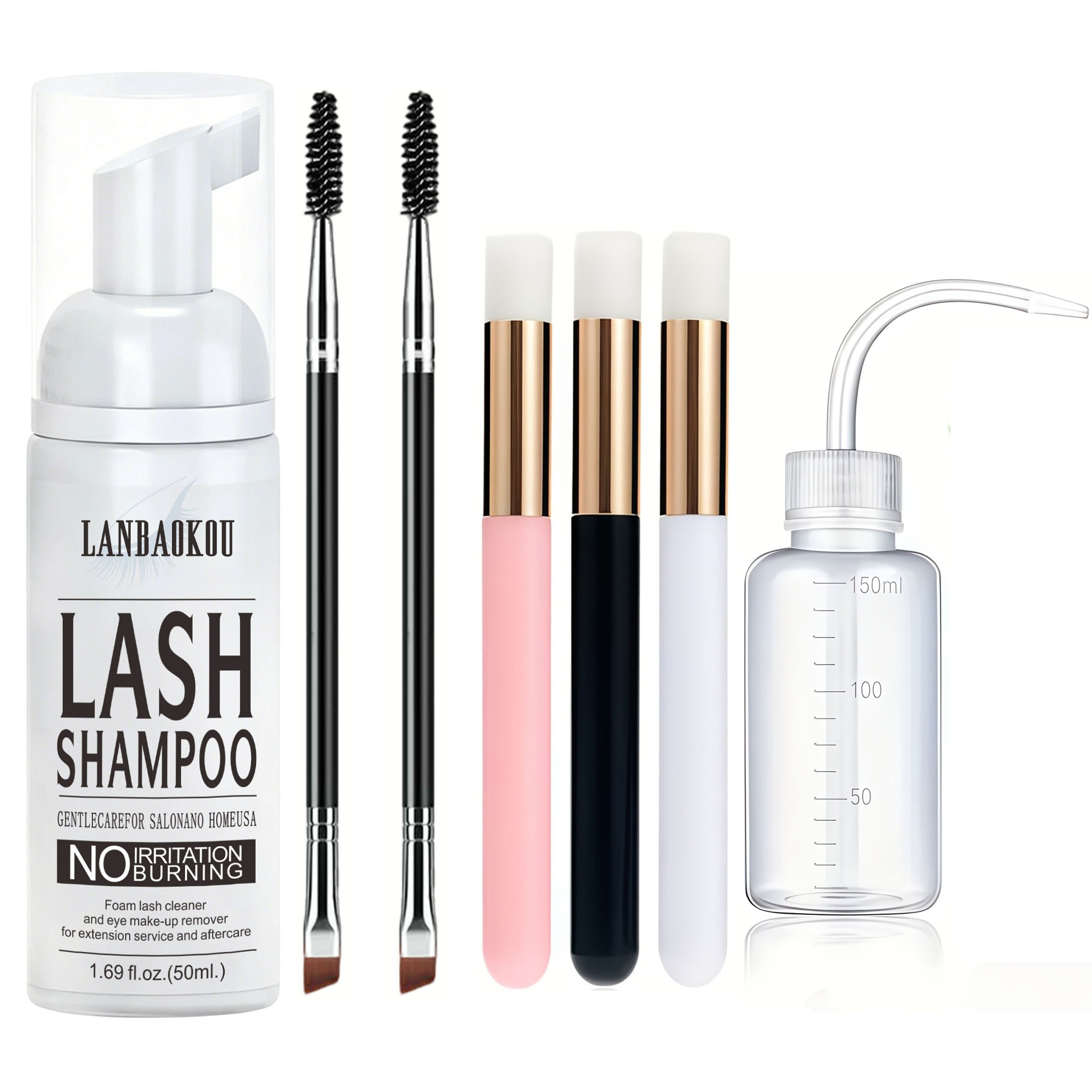 Eyelash Extension Foam Cleanser - شامبو للرموش 50 مل + فرشاة