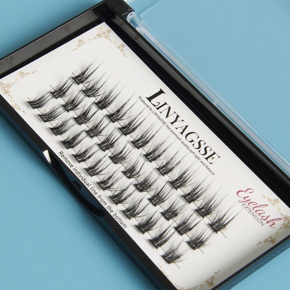 Eyelash Extension Wispy Look - رموش فردية منحنية على شكل L،