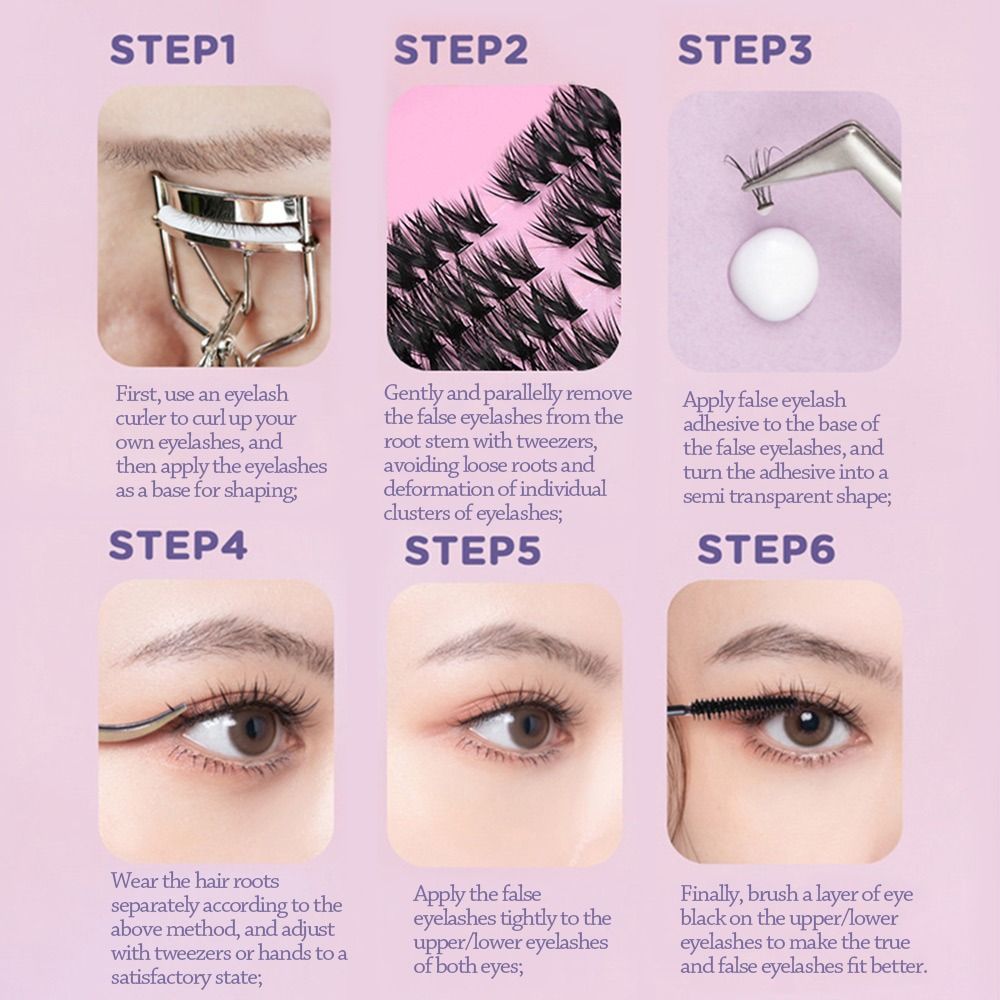 Eyelash Extension Wispy Look - رموش صناعية طبيعية المظهر بـ 12