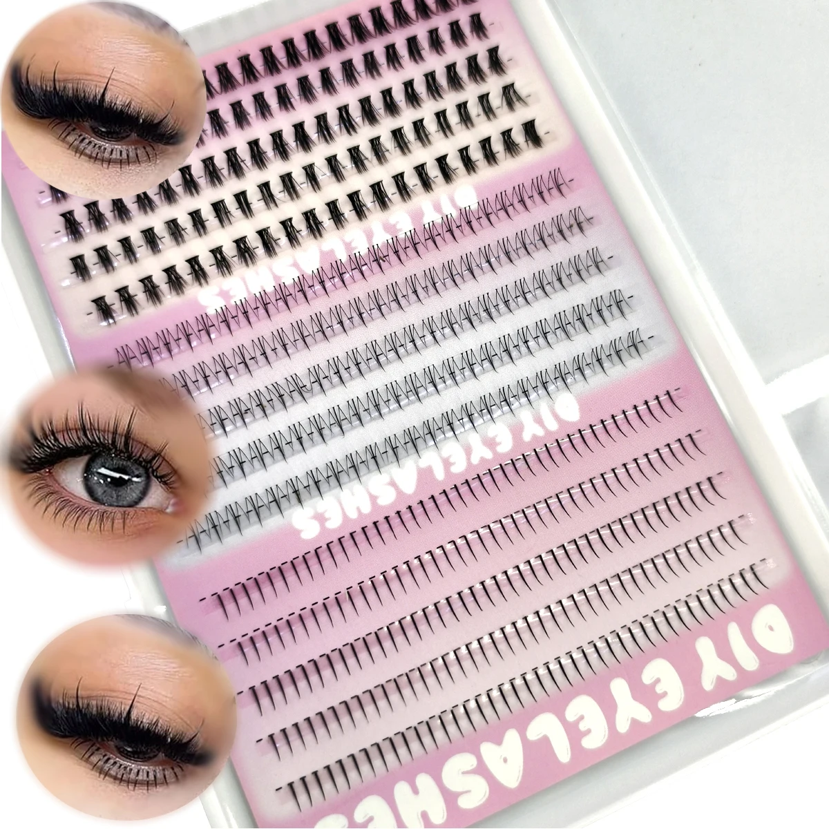 Eyelash Extension Wispy Look - AMSDCN 3stylesBottom 15 صفًا من الرموش