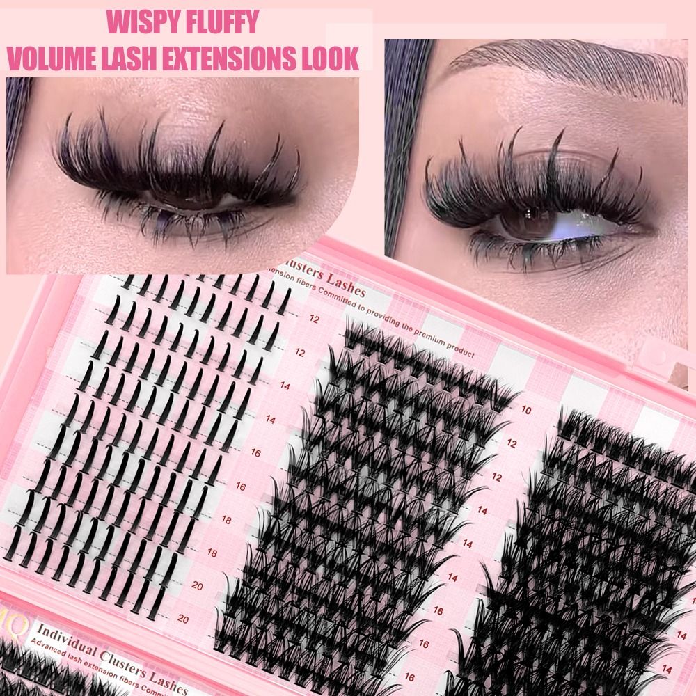 رموش صناعية بطول 9-16 مم، مظهر - مراجعة Eyelash Extension Wispy Look وسعره
