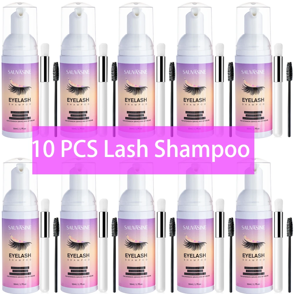 5/10 قطعة 50 مللي رمش تمديد شا - مراجعة Eyelash Extension Foam Cleanser وسعره