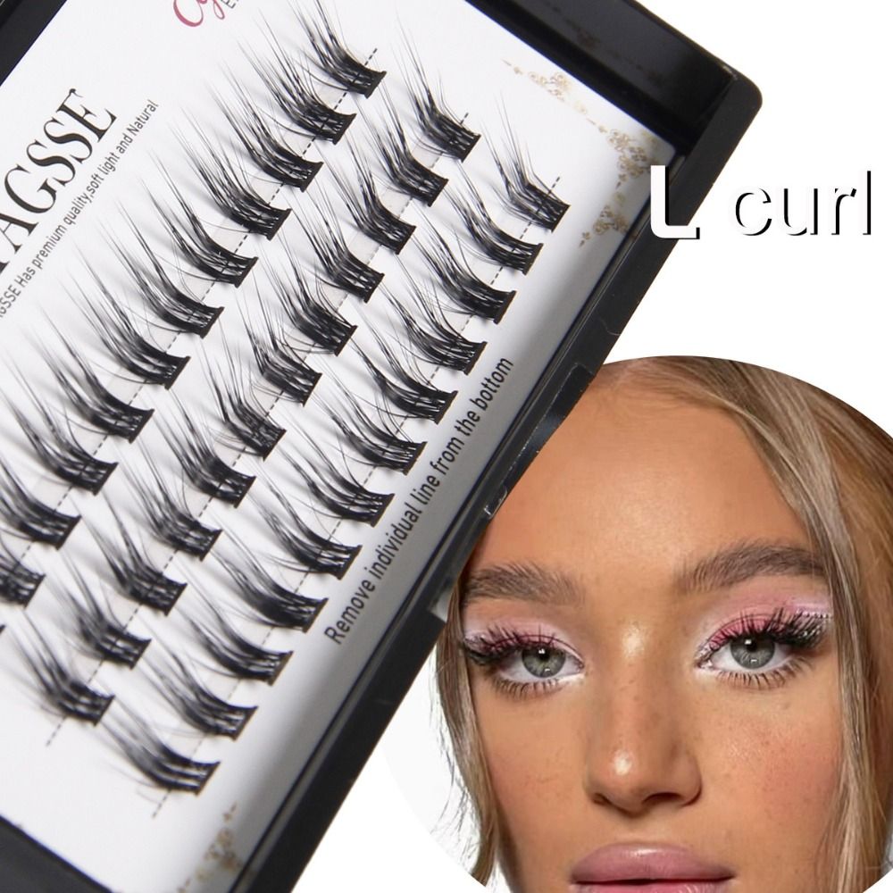 رموش فردية منحنية على شكل L، ر - مراجعة Eyelash Extension Wispy Look وسعره