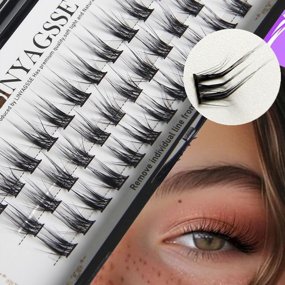 رموش فردية منحنية على شكل L، ر - مراجعة Eyelash Extension Wispy Look وسعره