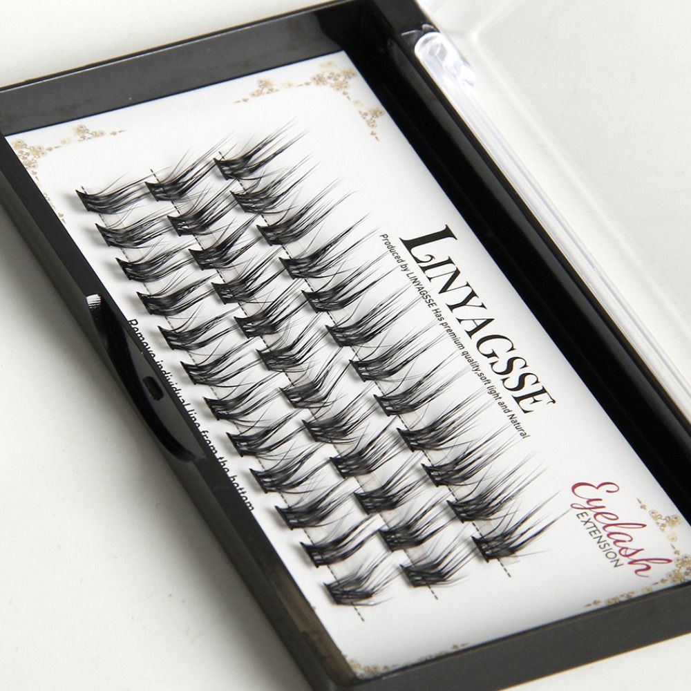 رموش فردية منحنية على شكل L، ر - مراجعة Eyelash Extension Wispy Look وسعره