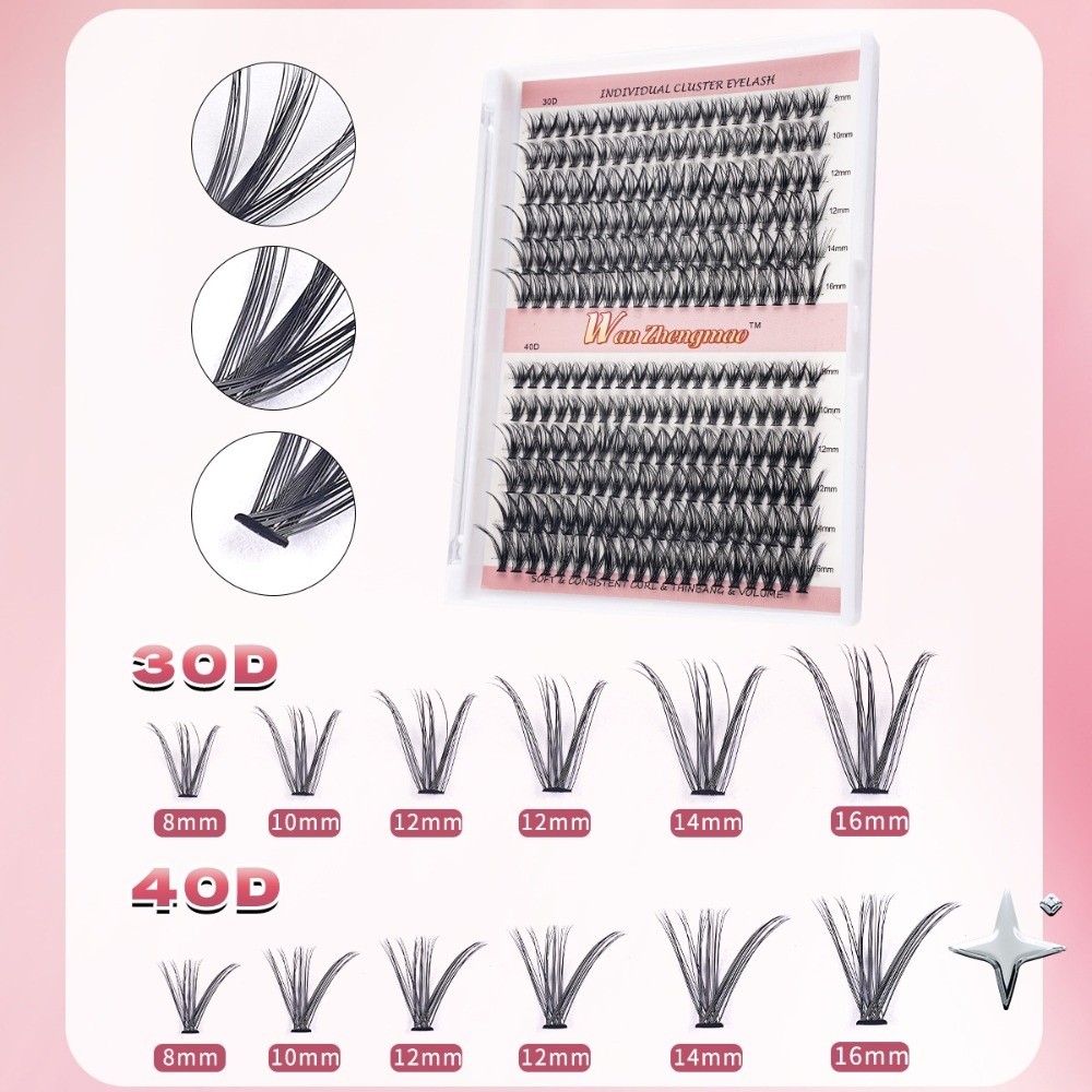 رموش صناعية بطول 8-16 مم، طقم  - مراجعة Eyelash Extension Wispy Look وسعره