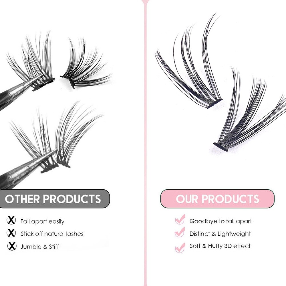 رموش صناعية بطول 8-16 مم، طقم  - مراجعة Eyelash Extension Wispy Look وسعره