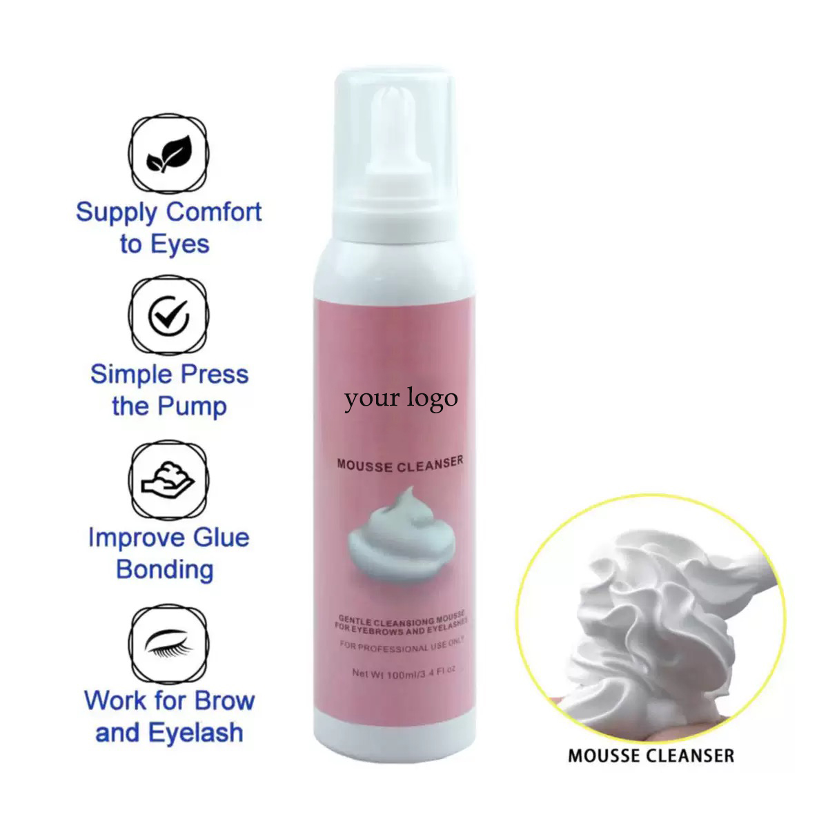 مصنع الجملة Custom100ml Whippe - مراجعة Eyelash Extension Glue For Sensitive Eyes وسعره